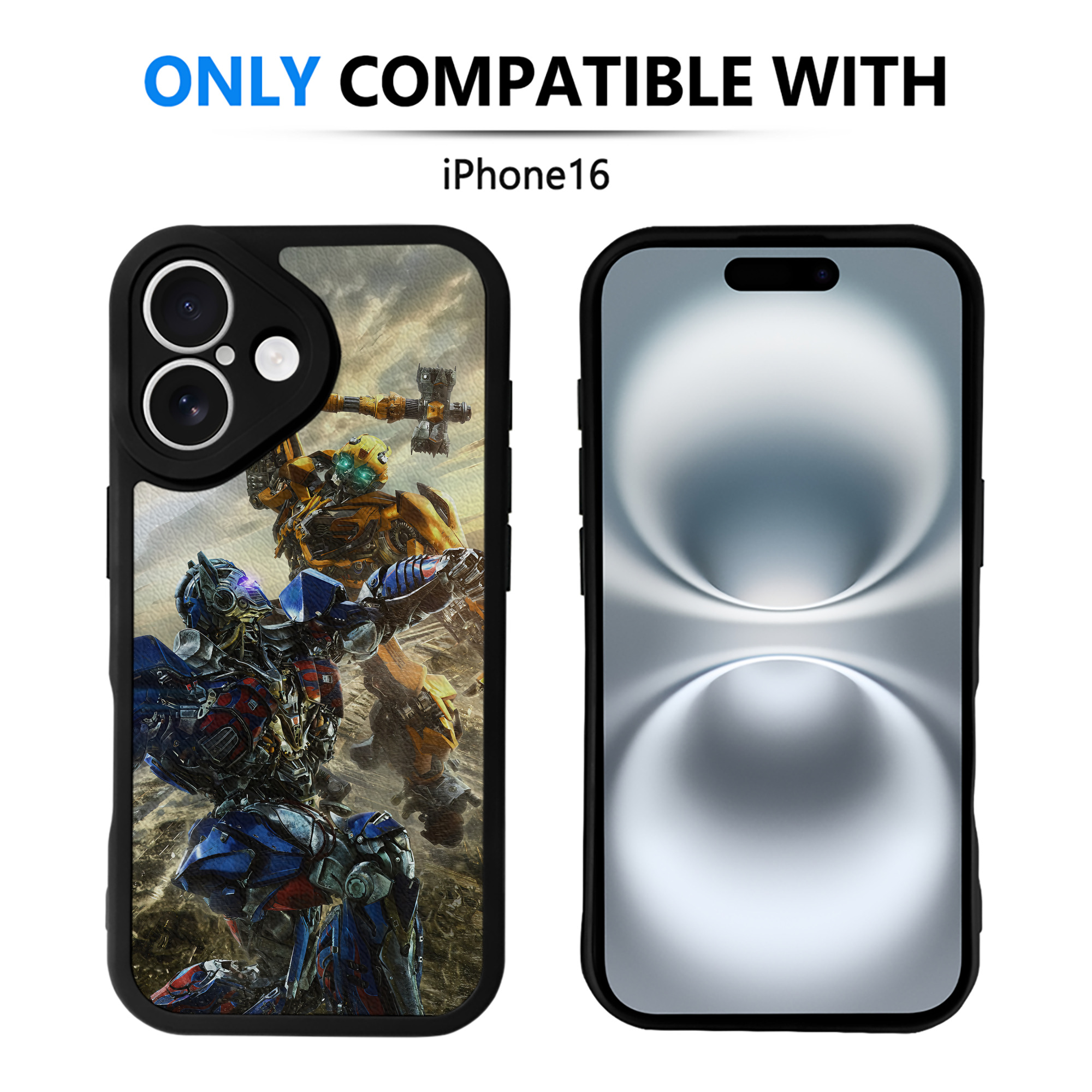 （画像用） Transformers トランスフォーマー 【iPhone 16シリーズ対応】シリコンスマホケース（レザー調） 材質：シリコン